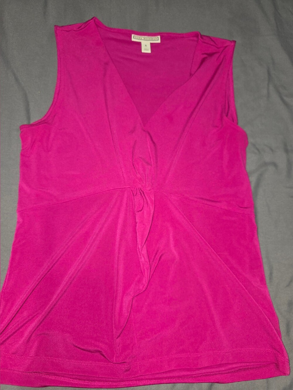 Dana Buchman Fuchsia Twist-Front Sleeveless Tank